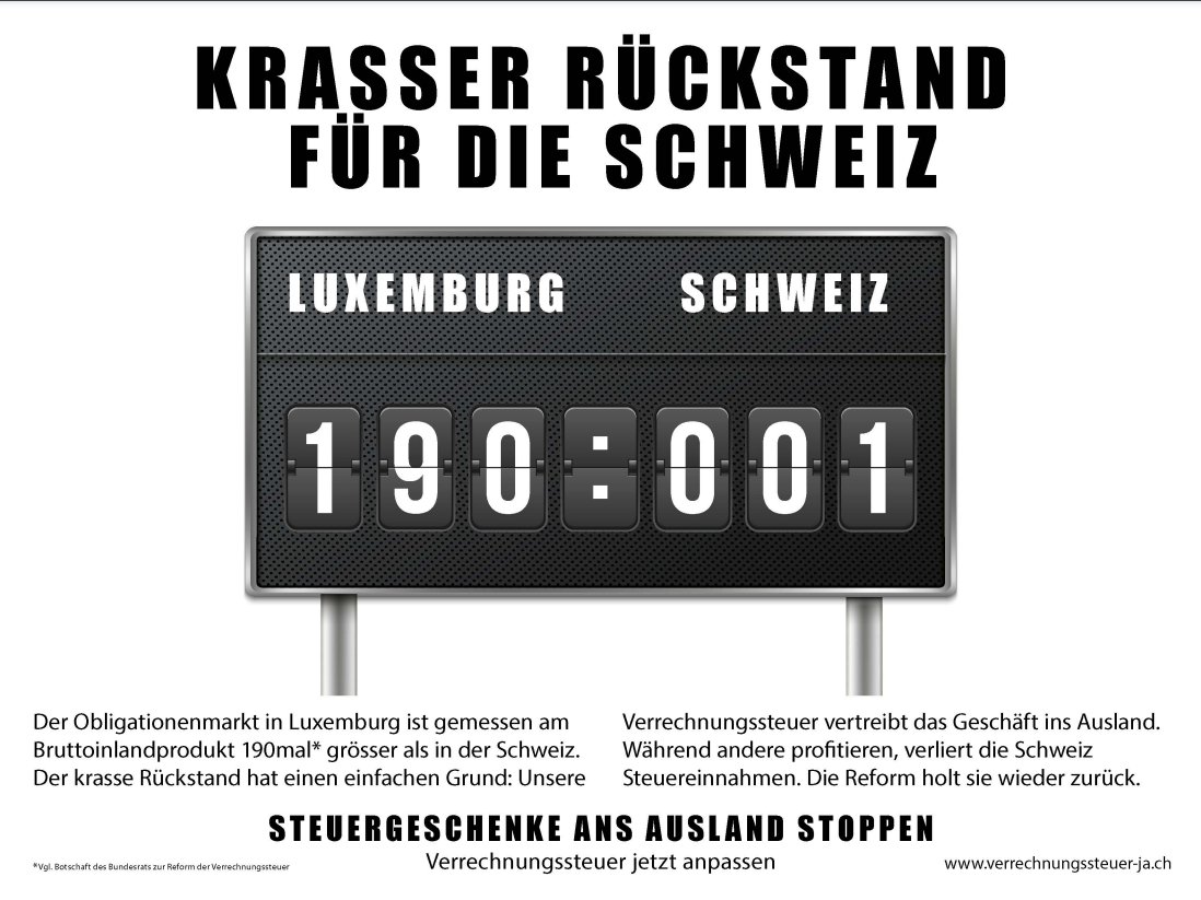 Bild Anzeigetafel Luxemburg 190 zu 1 für die Schweiz